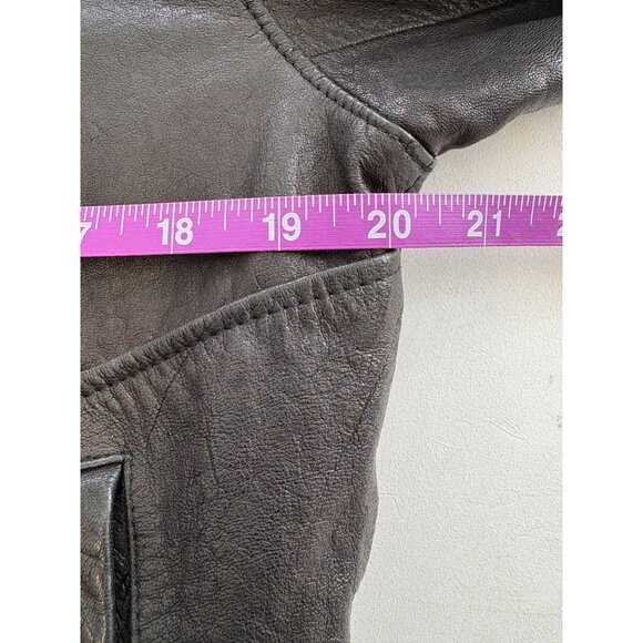 Kenneth Cole Black Leather Bomber Jacket, Men's Sz Medium - Picture 7 of 8